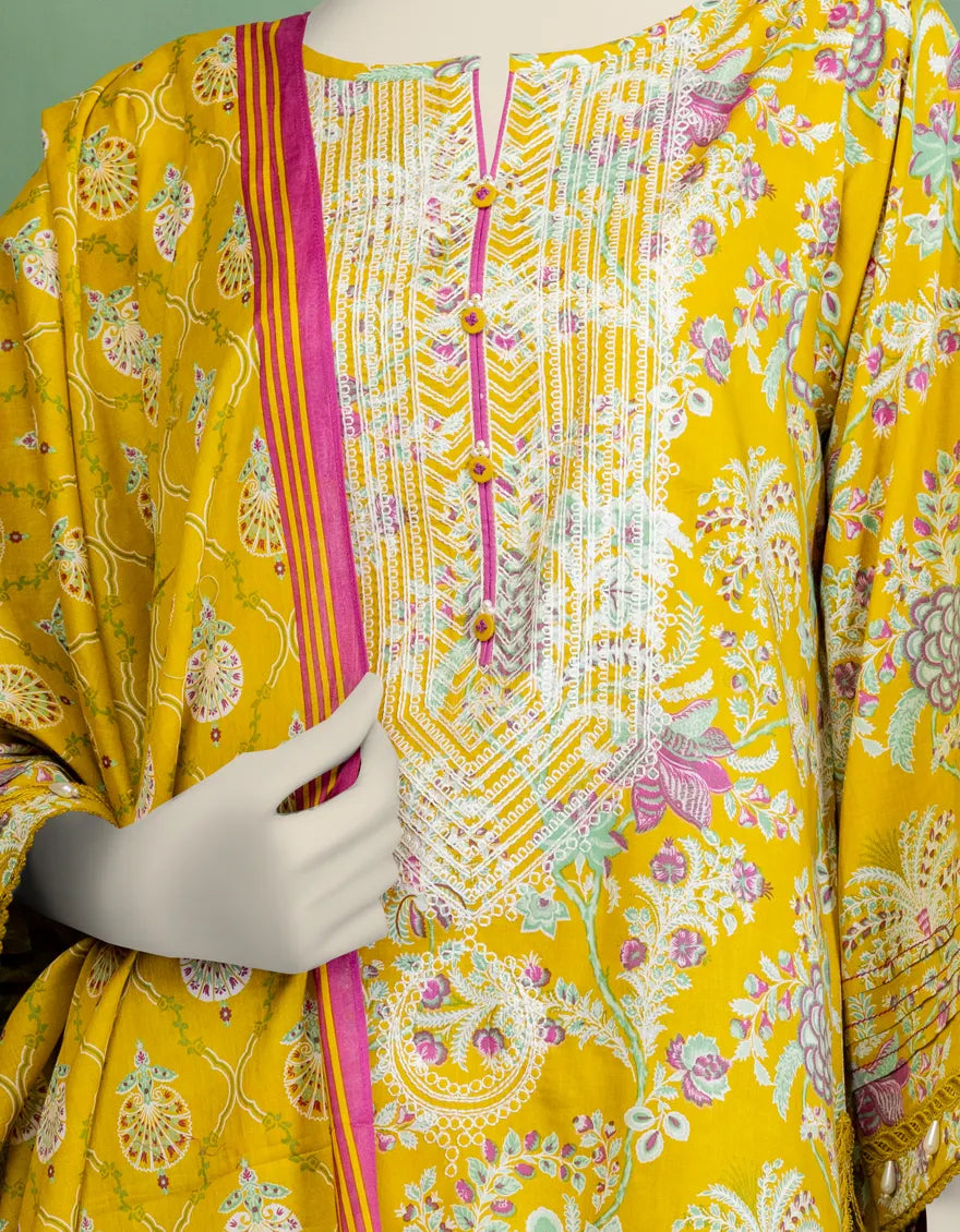J. 3Pc Embroidered Lawn Suit 10000135485 gulbuy.com