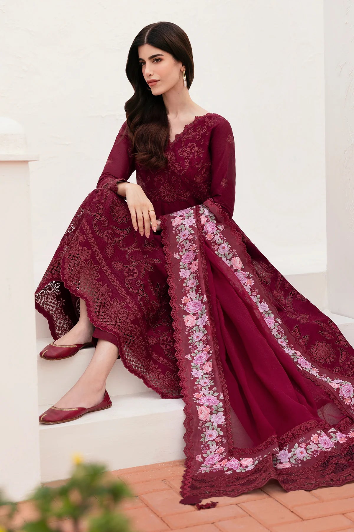 Baroque 3Pc Embroidered Lawn Suit EL-D05 gulbuy.com