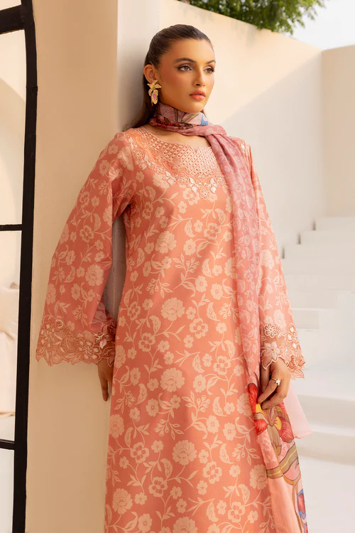Esra 3Pc Embroidered Lawn Suit CUY0815 gulbuy.com