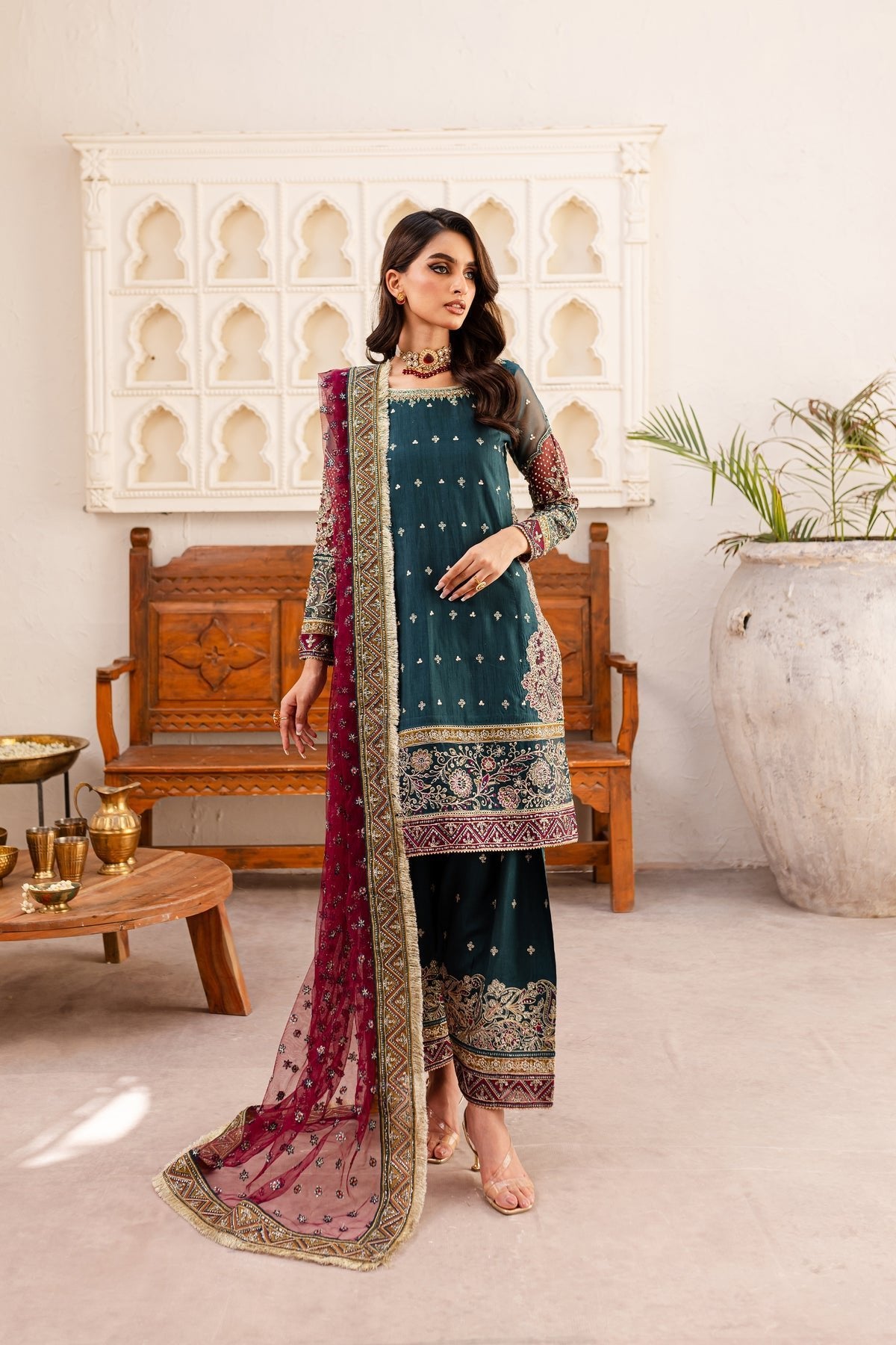 Batik 3Pc Raw Silk Formal Suit (Emel-3Pc)