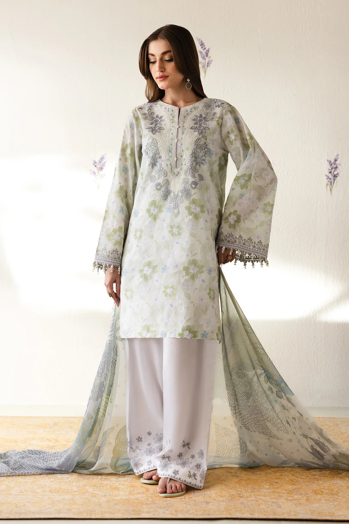 Baroque 3Pc Embroidered Lawn Suit UF-4425