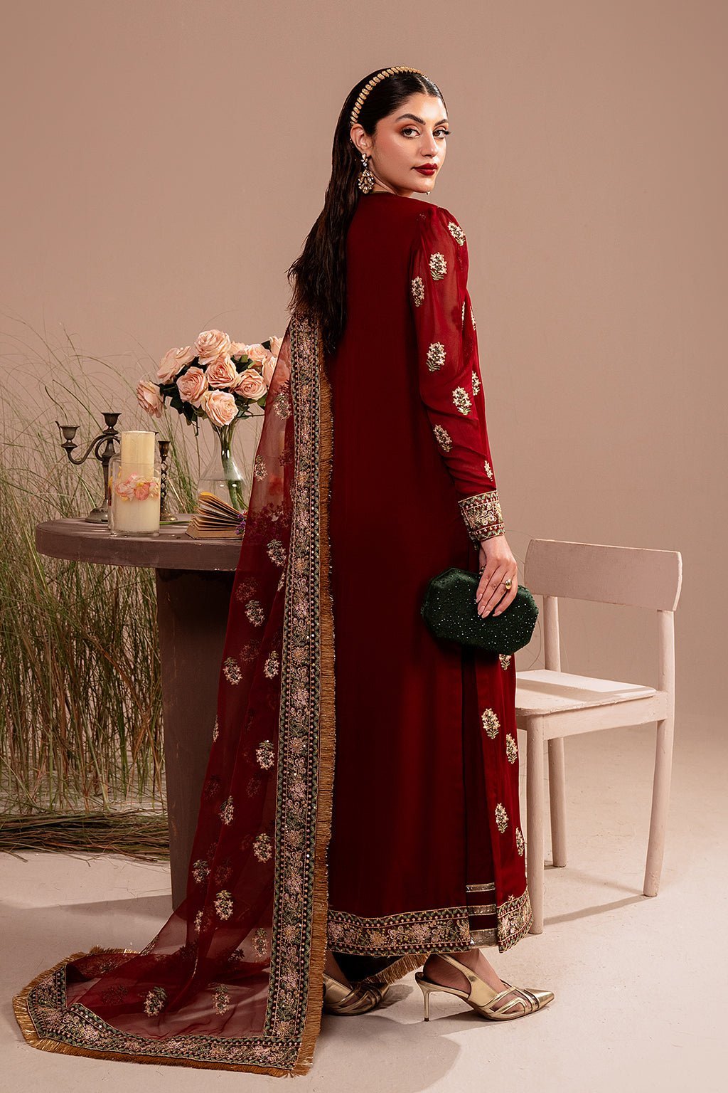 Vanya 3 Piece Chiffon Raw Silk Suit (BG-02) gulbuy.com