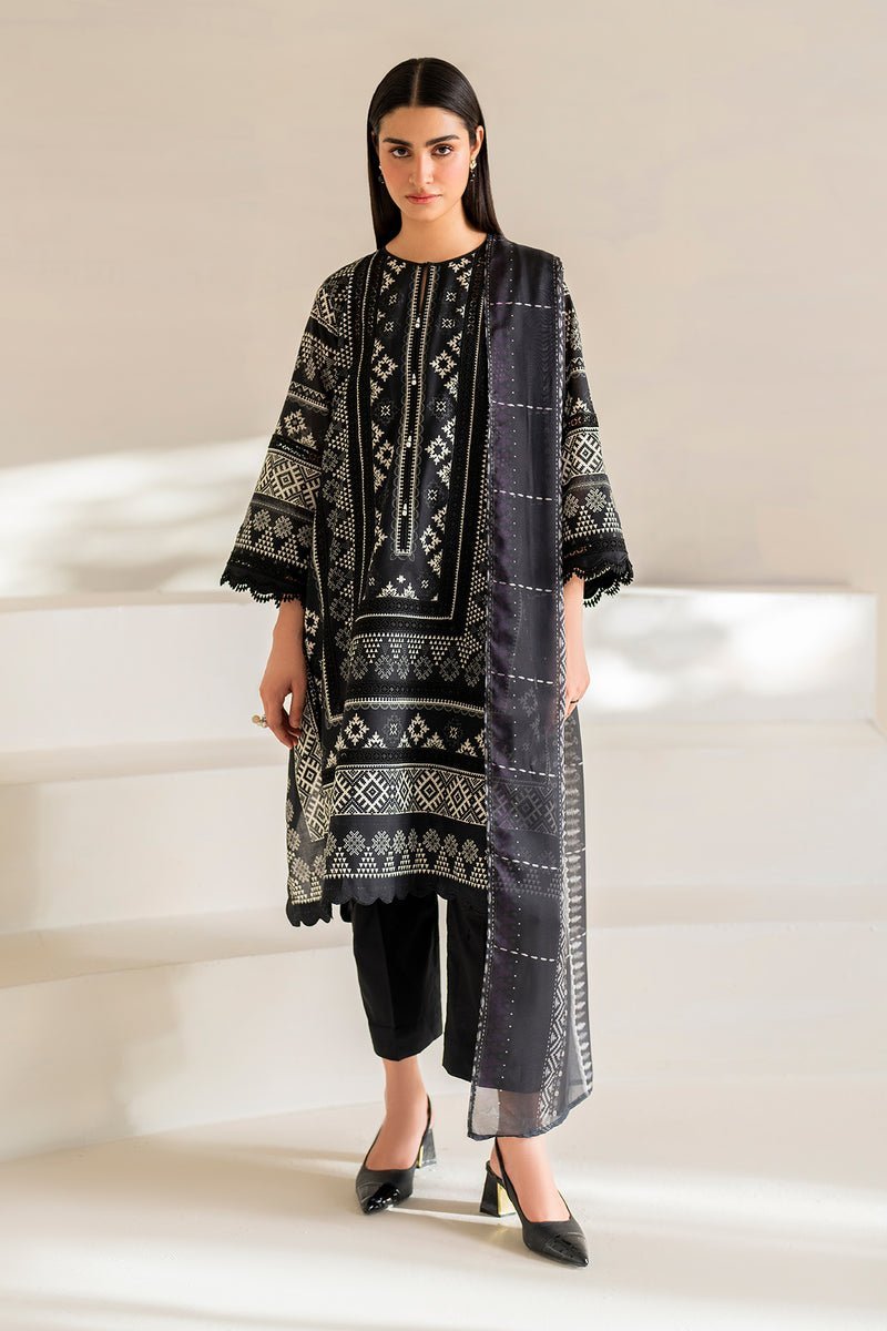 BAROQUE 3PC EMBROIDERED LAWN SUIT (BQU-UF-D672)