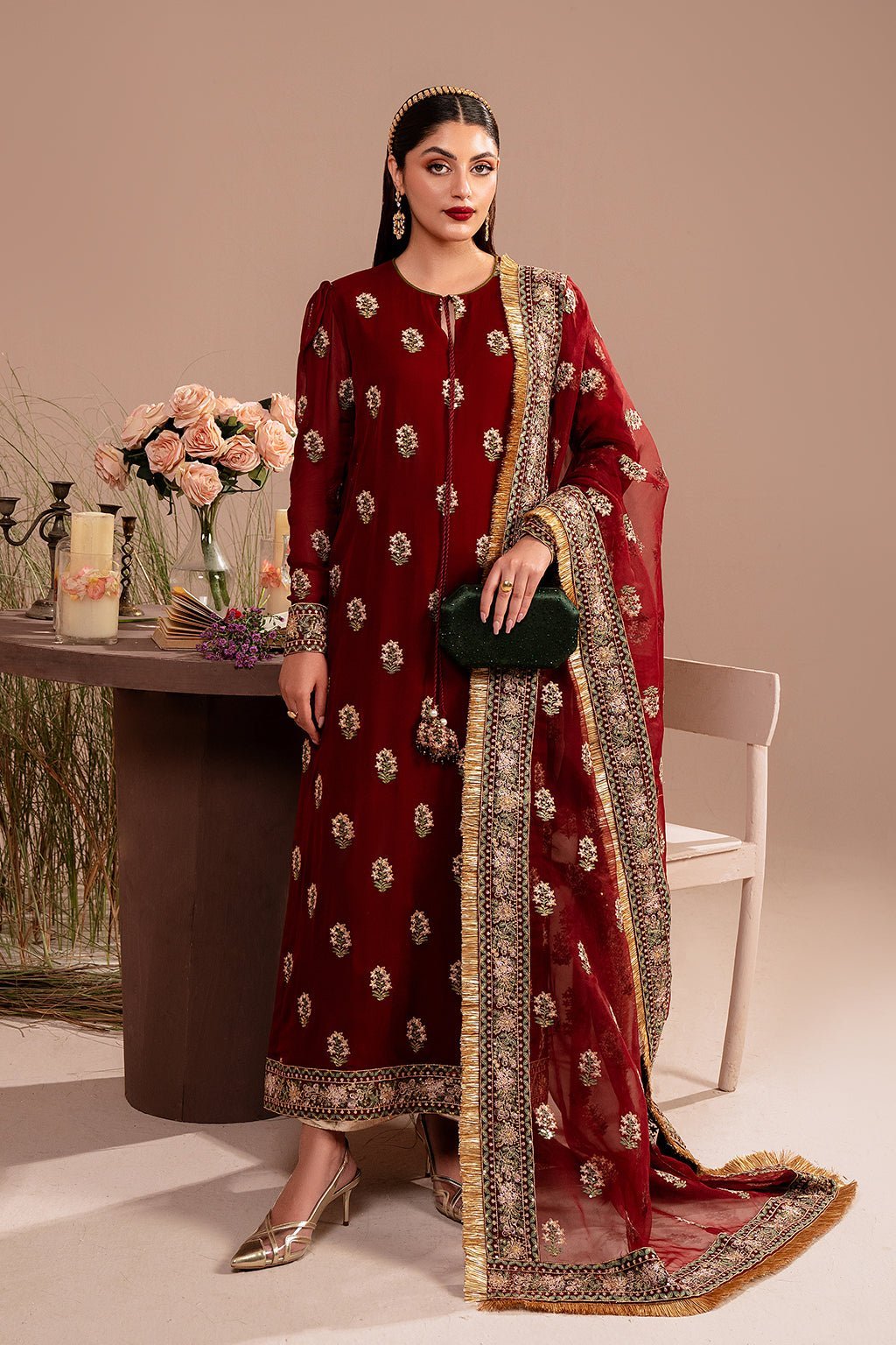Vanya 3 Piece Chiffon Raw Silk Suit (BG-02)
