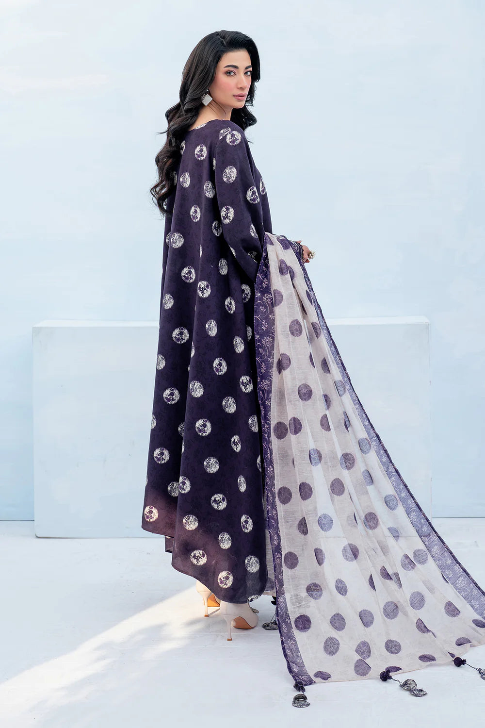 Baroque 3Pc Embroidered Viscose?Silk Suit UF-4043 gulbuy.com