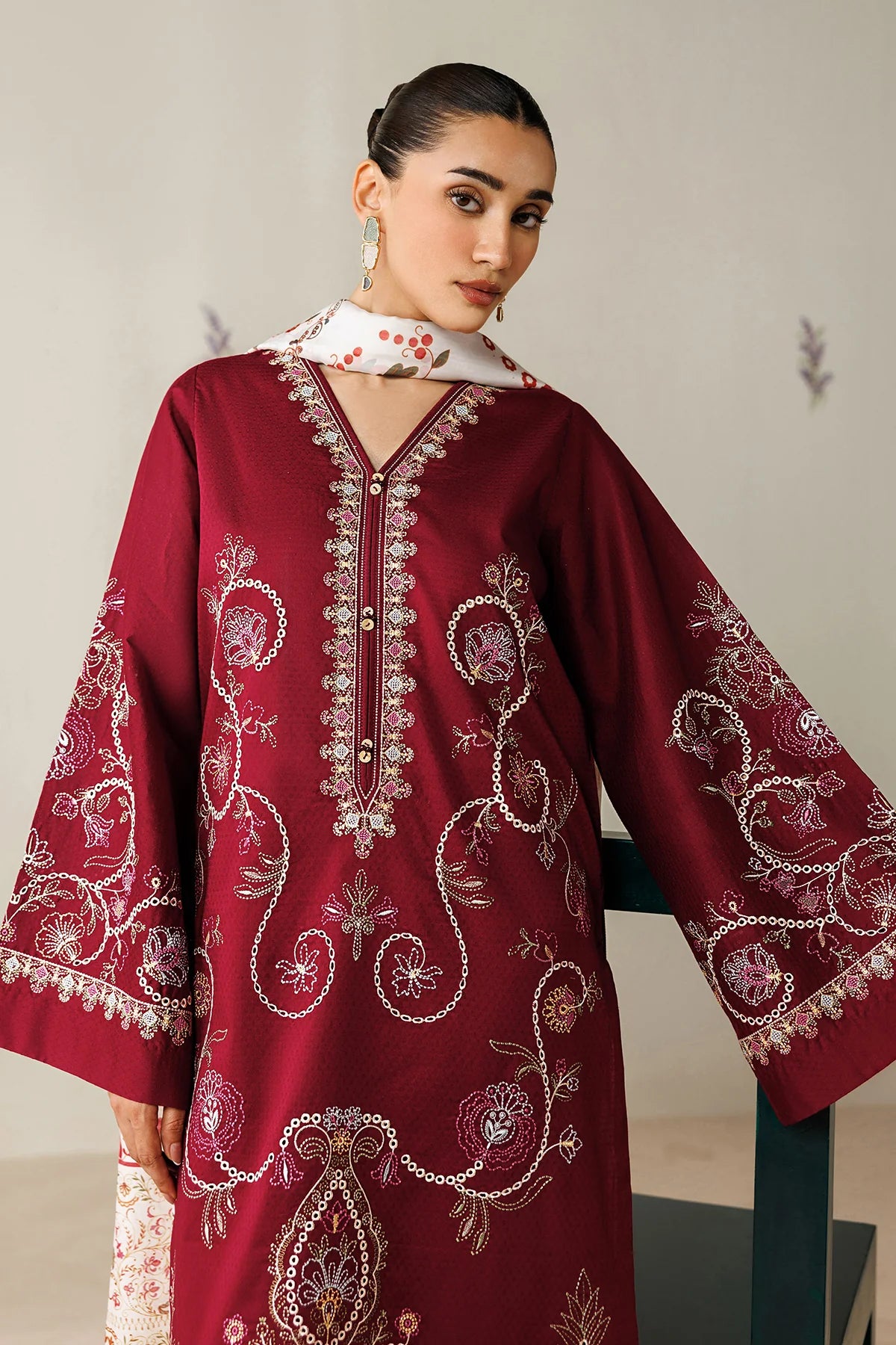 Baroque 3Pc Embroidered Jacquard Suit PR-1264 gulbuy.com