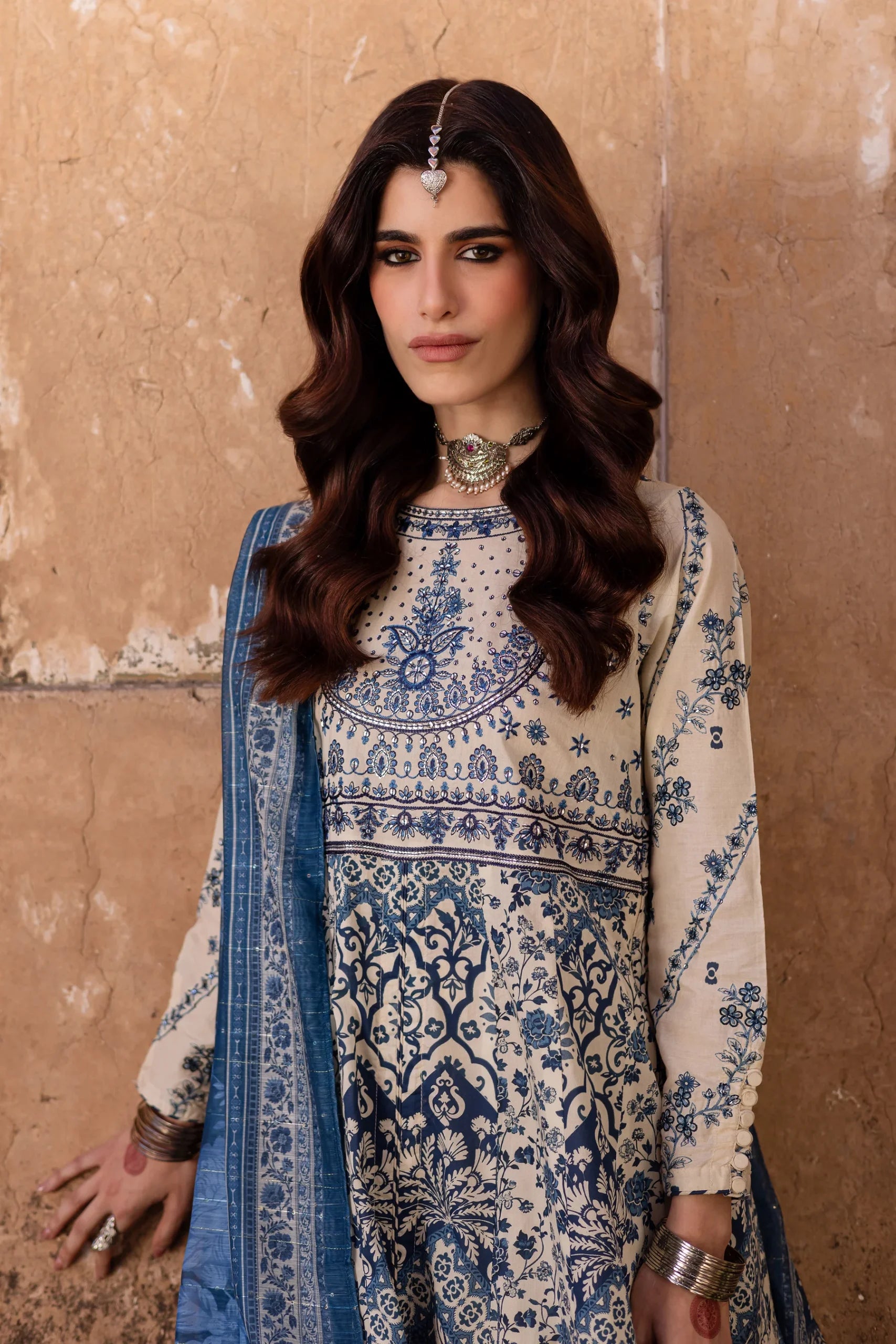 Batik 3Pc Embroidered Lawn Suit Jade gulbuy.com