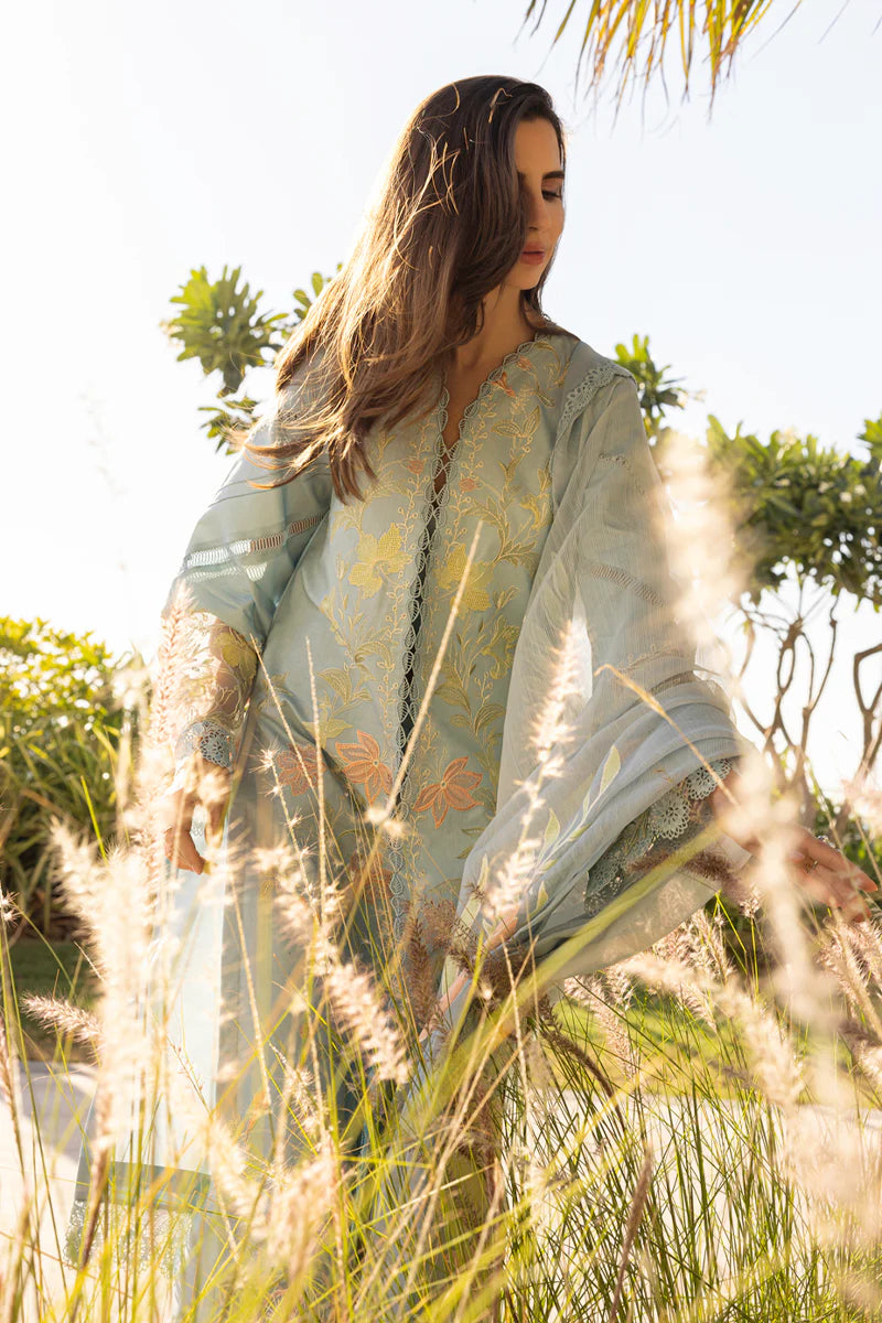 Rang Rasiya 3Pc Embroidered Lawn Suit Ocean gulbuy.com