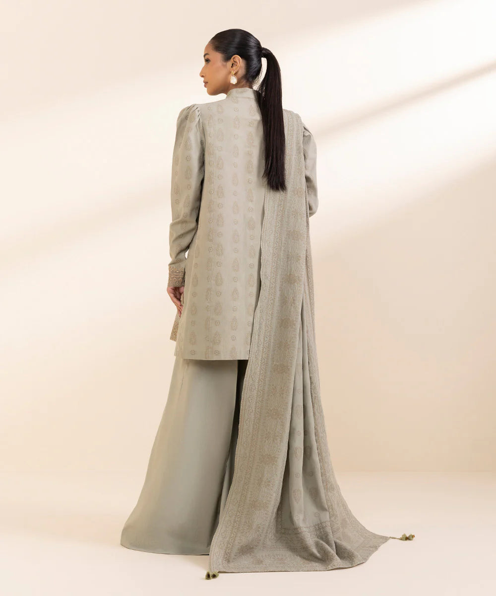 SAPPHIRE 3Pc Embroidered jacquard Suit 3PEST24V93UC gulbuy.com