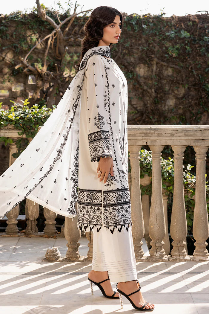 Farasha 3Pc Embroidered Lawn Suit Ocean Pearl gulbuy.com