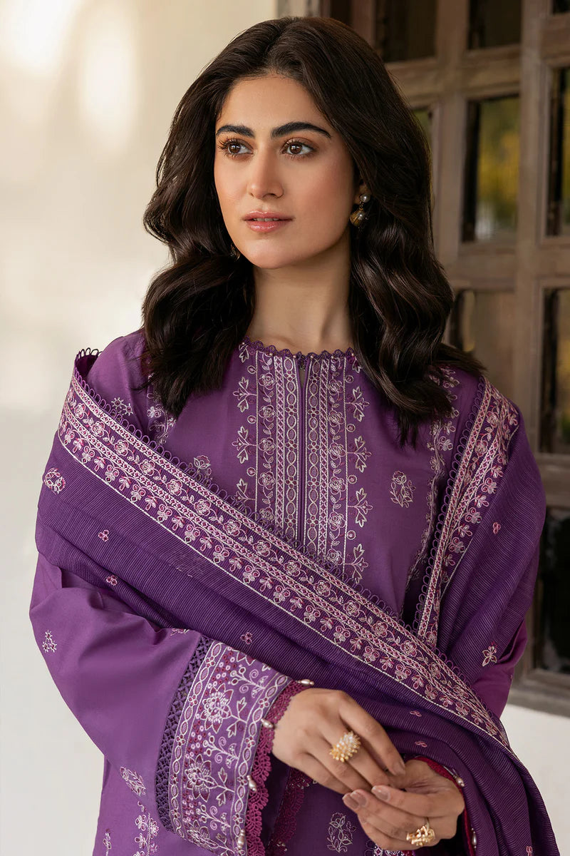 Farasha 3Pc Embroidered Lawn Suit Dreamy Glint gulbuy.com