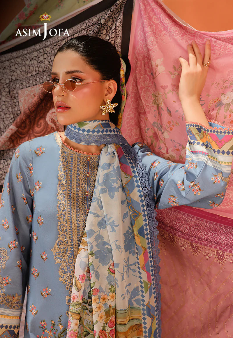 Asim Jofa 3Pc Embroidered Lawn Suit AJUBU-11 gulbuy.com
