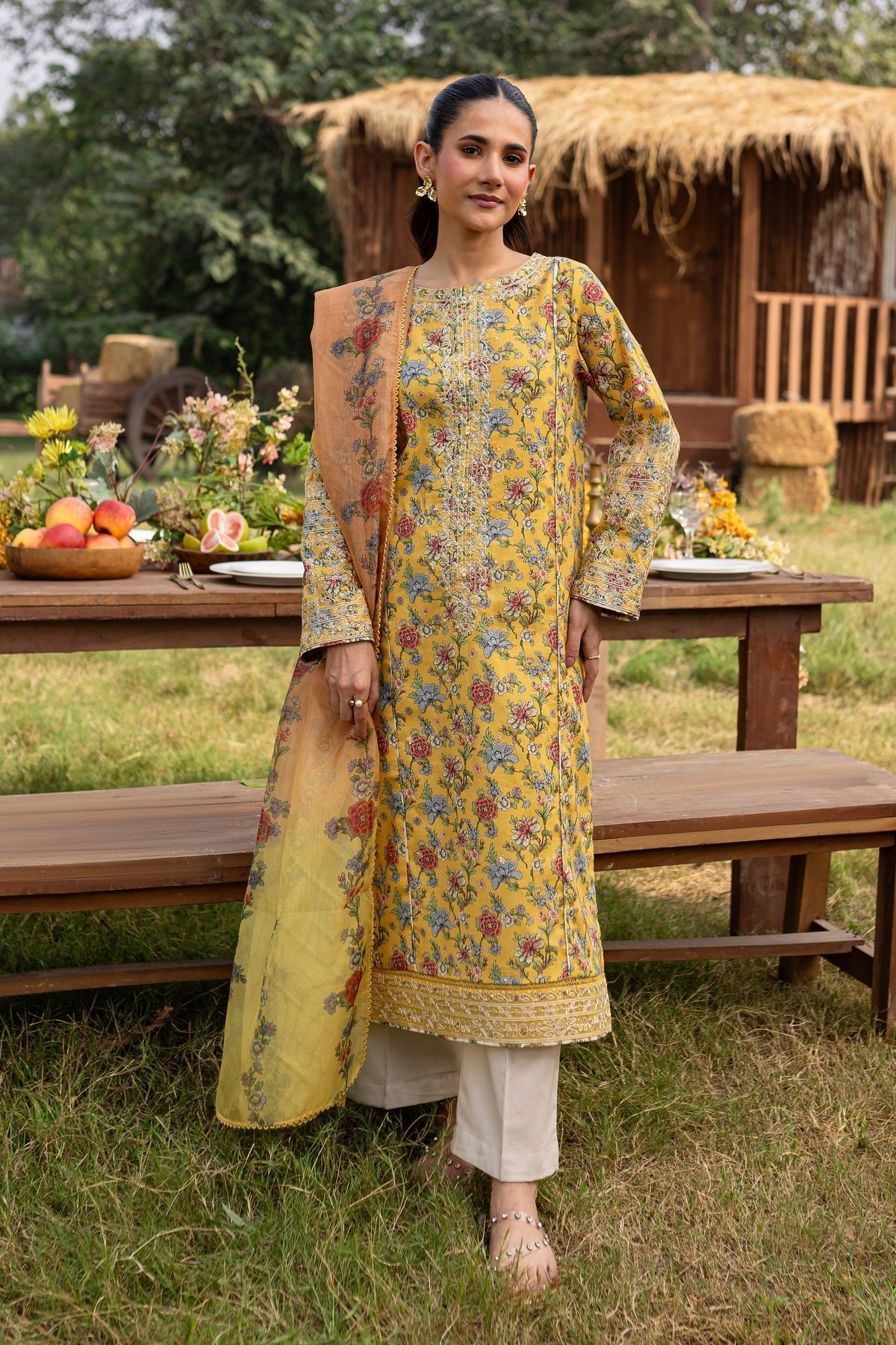 Batik 3Pc Printed Khaddar Dress Florence gulbuy.com