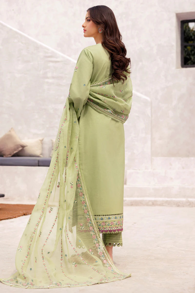 Farasha 3Pc Embroidered Lawn Suit Tropical Orchid gulbuy.com