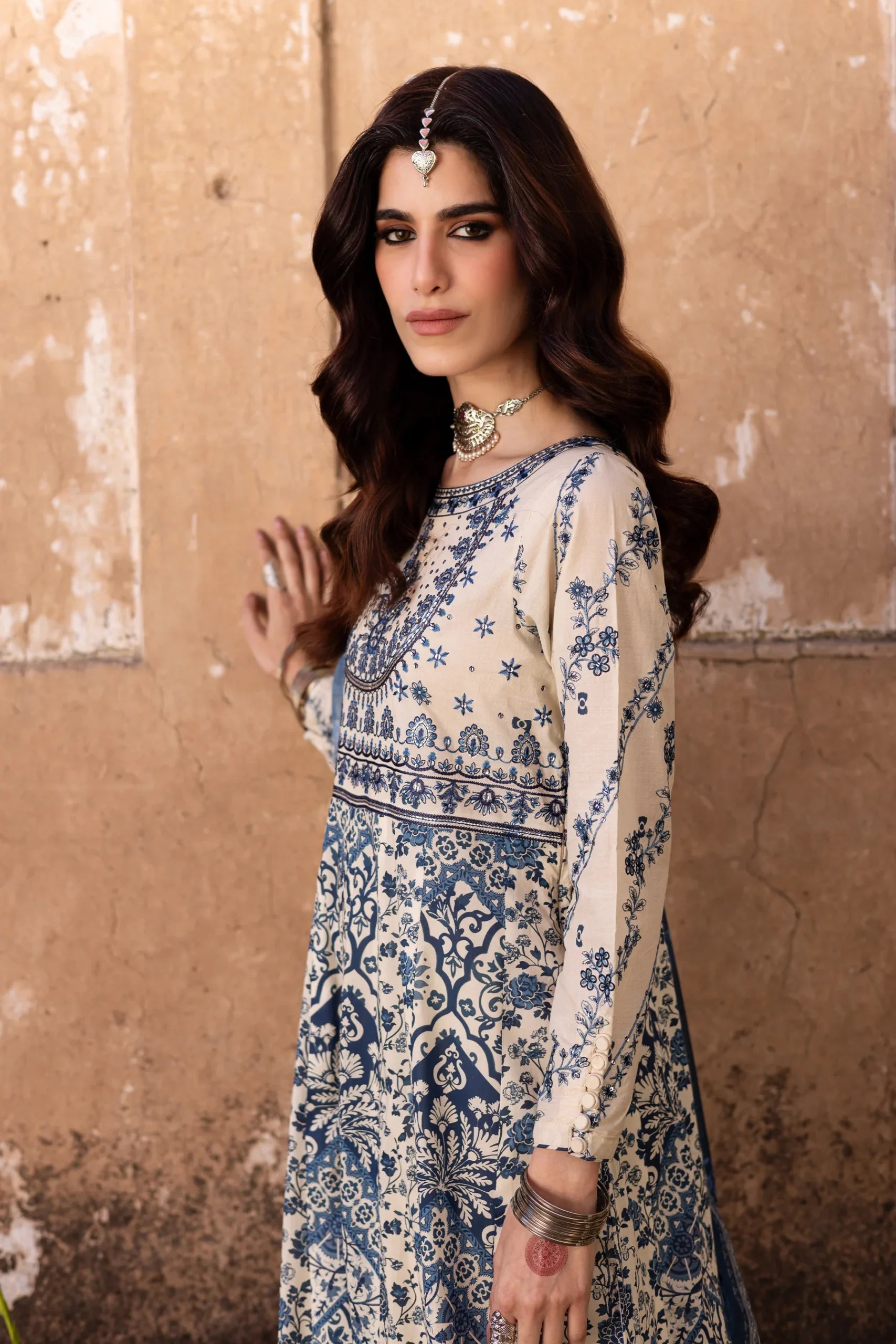 Batik 3Pc Embroidered Lawn Suit Jade gulbuy.com