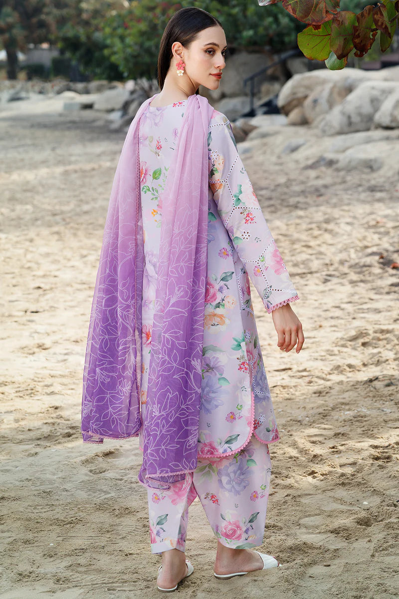 Farasha 3Pc Digital Printed Lawn Suit Rosy Glem gulbuy.com