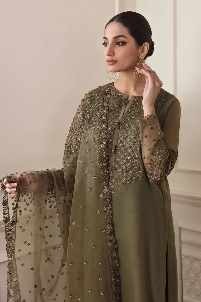 Baroque 3Pc Embroidered Chiffon Suit SF-295 gulbuy.com