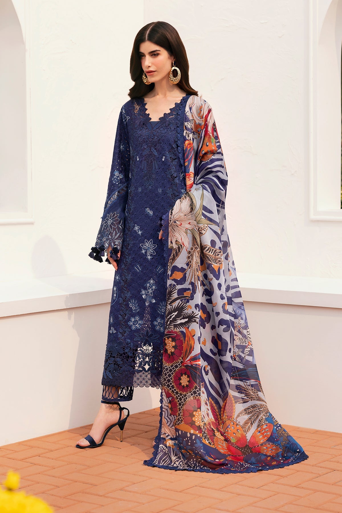 BAROQUE EMBROIDERED LAWN EL-D07 STITCHED