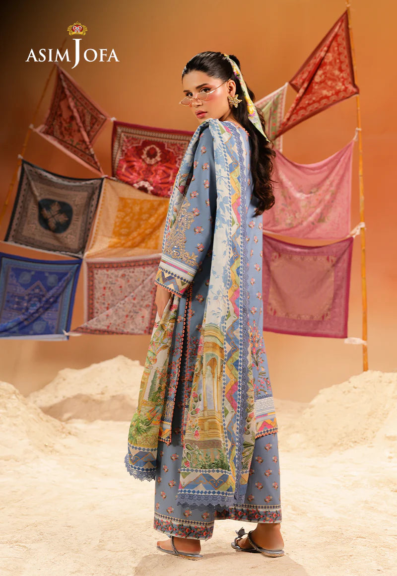 Asim Jofa 3Pc Embroidered Lawn Suit AJUBU-11 gulbuy.com