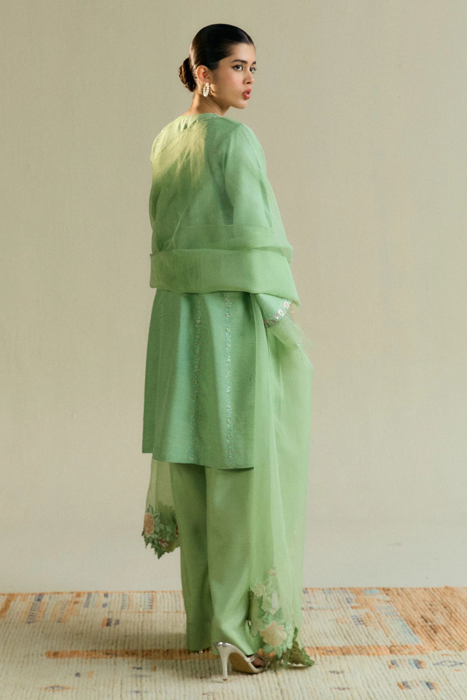Zara Shahjahan 3Pc Embroidered Raw Silk Suit ZR25F0217 gulbuy.com