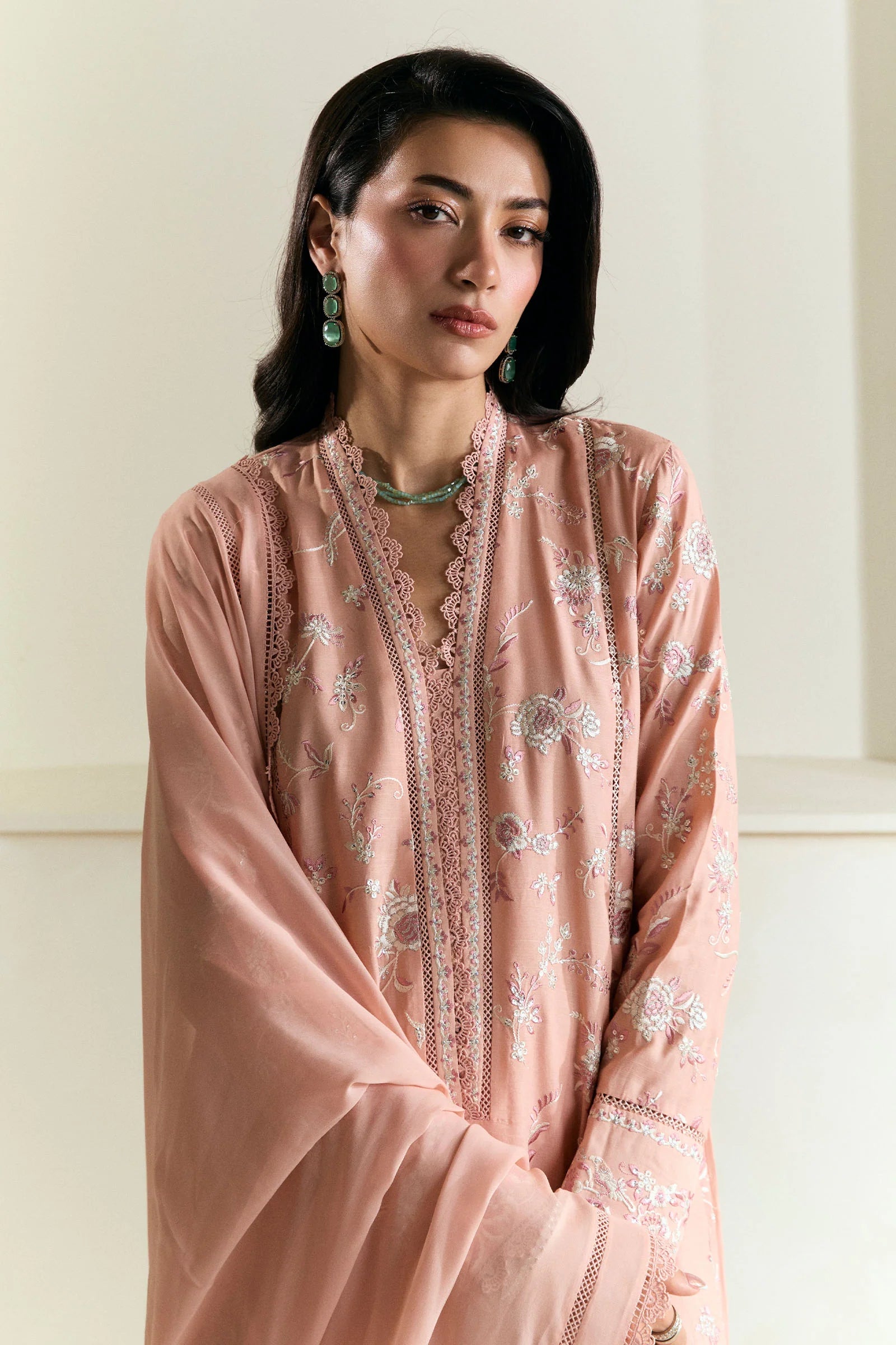 Zara Shahjahan 3Pc Embroidered Raw Silk Suit ZR25F0539 gulbuy.com