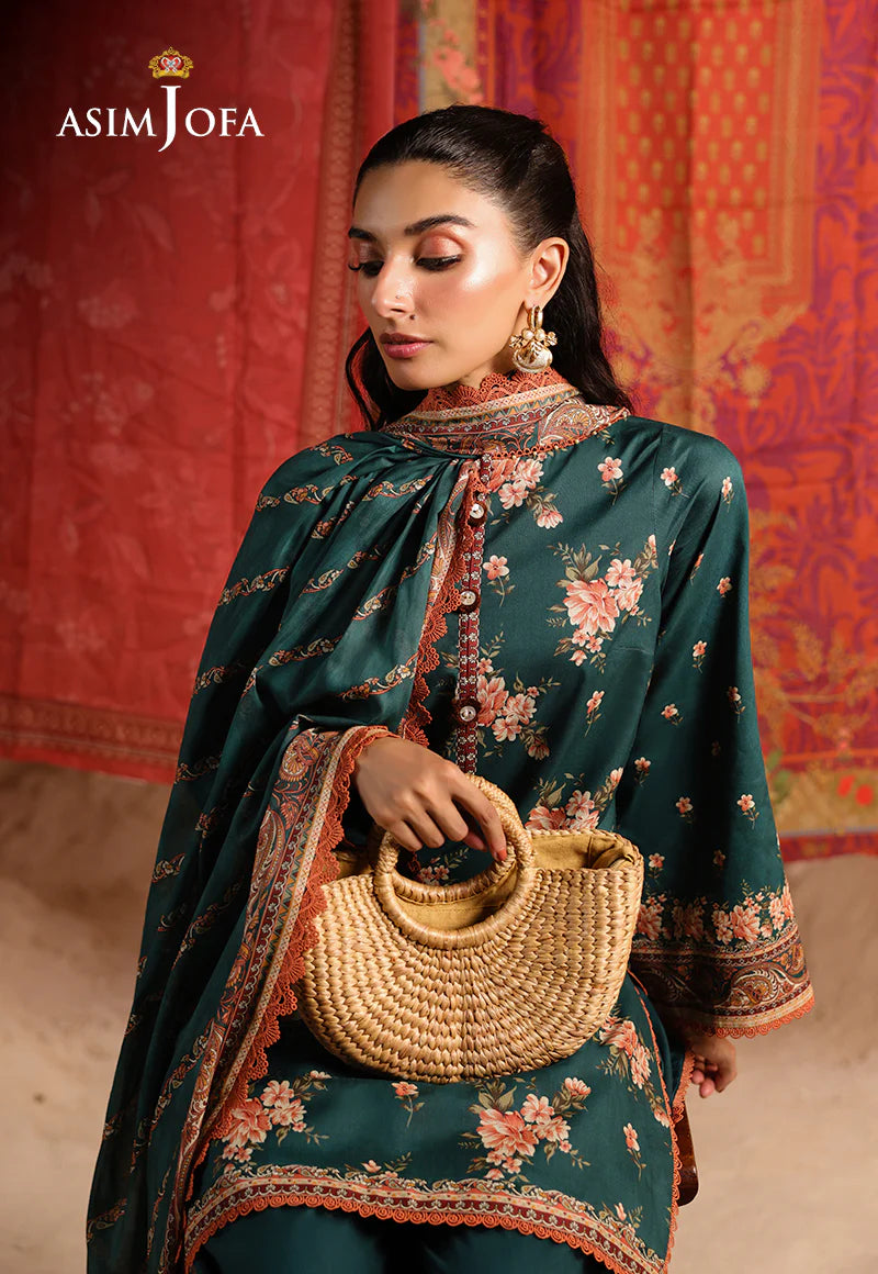Asim Jofa 3Pc Embroidered Lawn Suit AJUBU-14 gulbuy.com