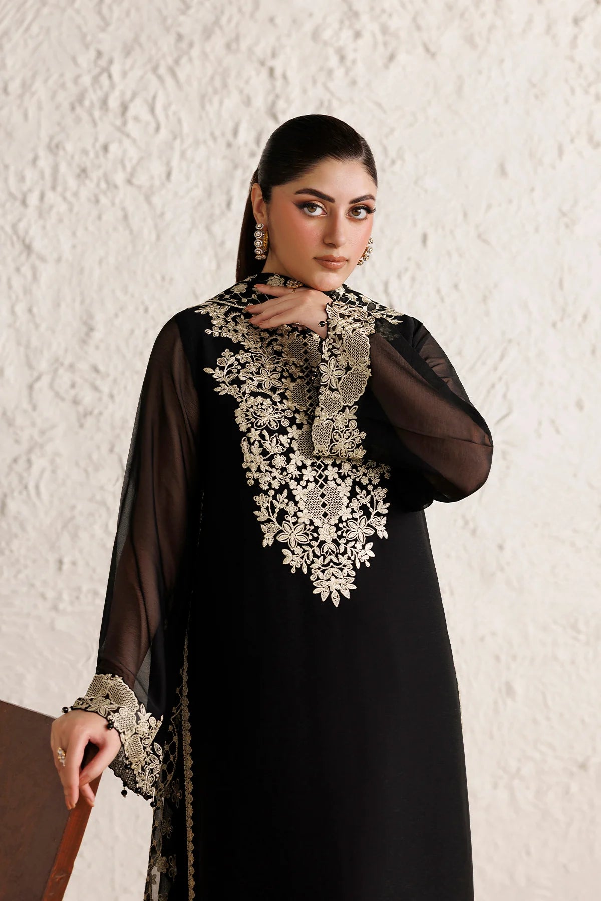Farasha 3Pc Embroidered Chiffon Suit Orvelia