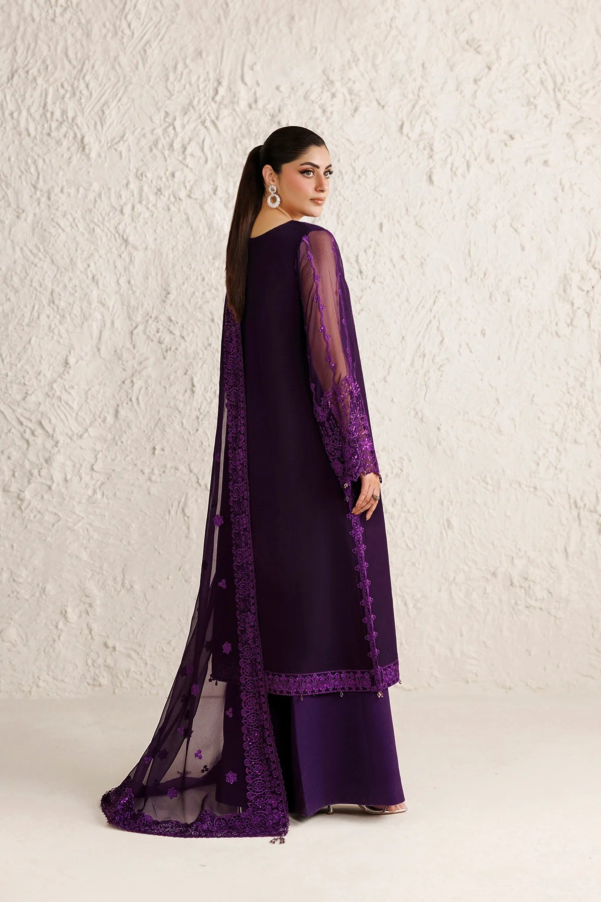 Farasha 3Pc Embroidered Chiffon Suit Viore