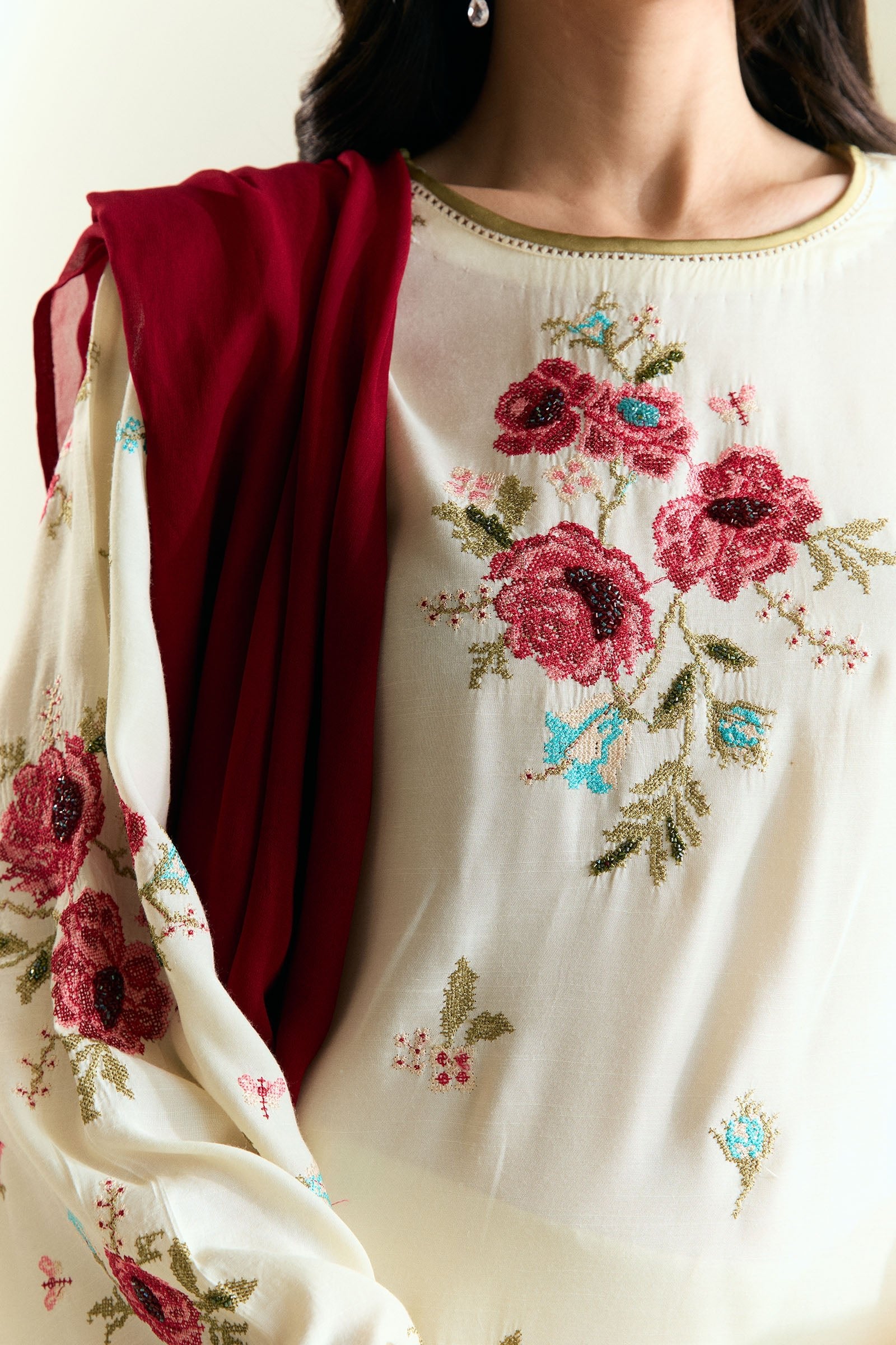 Zara Shahjahan 3Pc Embroidered Raw Silk Suit ZR25F0532 gulbuy.com