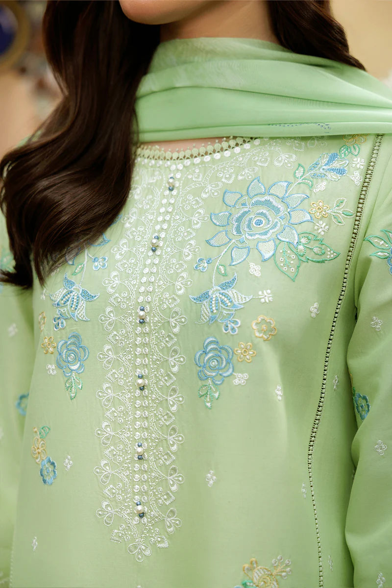 Farasha 3Pc Embroidered Lawn Suit Summer Mist gulbuy.com