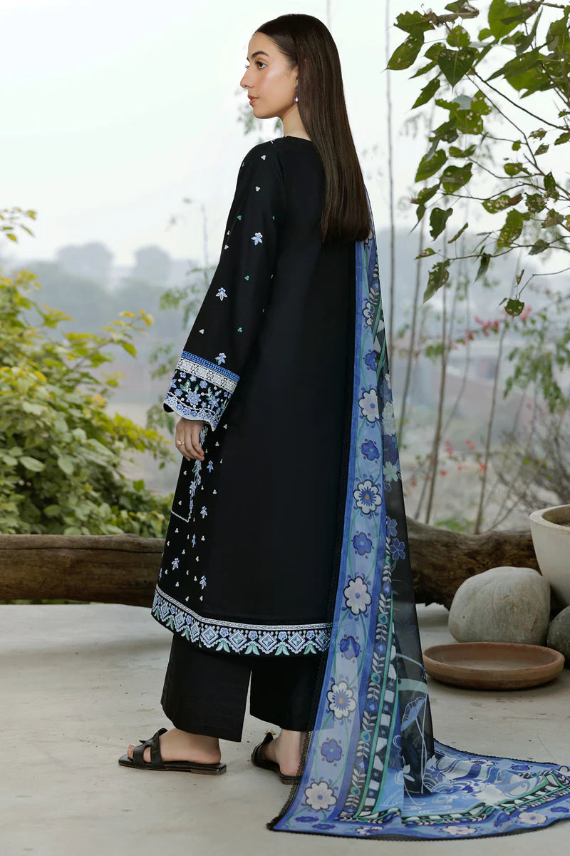 Farasha 3Pc Embroidered Lawn Suit Ashen Light gulbuy.com