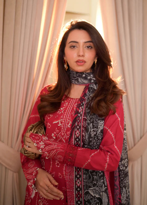 Sahane 3PC Embroidered Lawn Suit CT22003 Rosee - Roses De Feu gulbuy.com