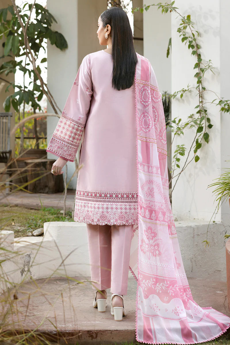 Farasha 3Pc Embroidered Lawn Suit Muted Bloom gulbuy.com