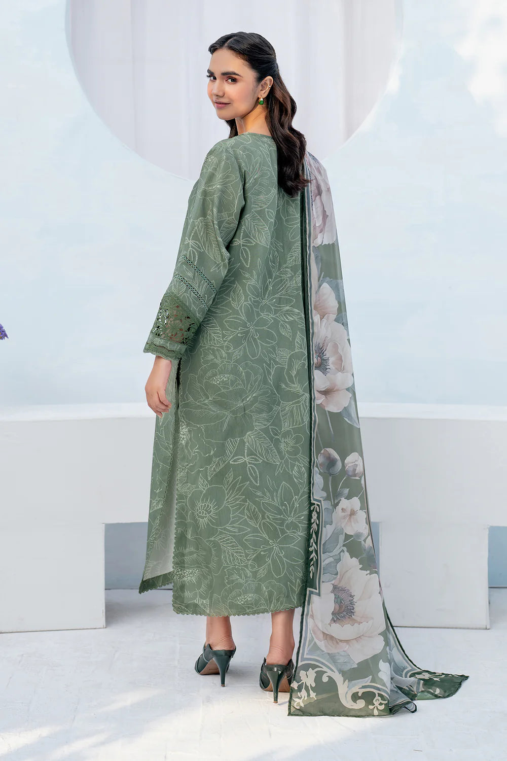 Baroque 3Pc Embroidered Viscose Silk Suit UF-4045 gulbuy.com