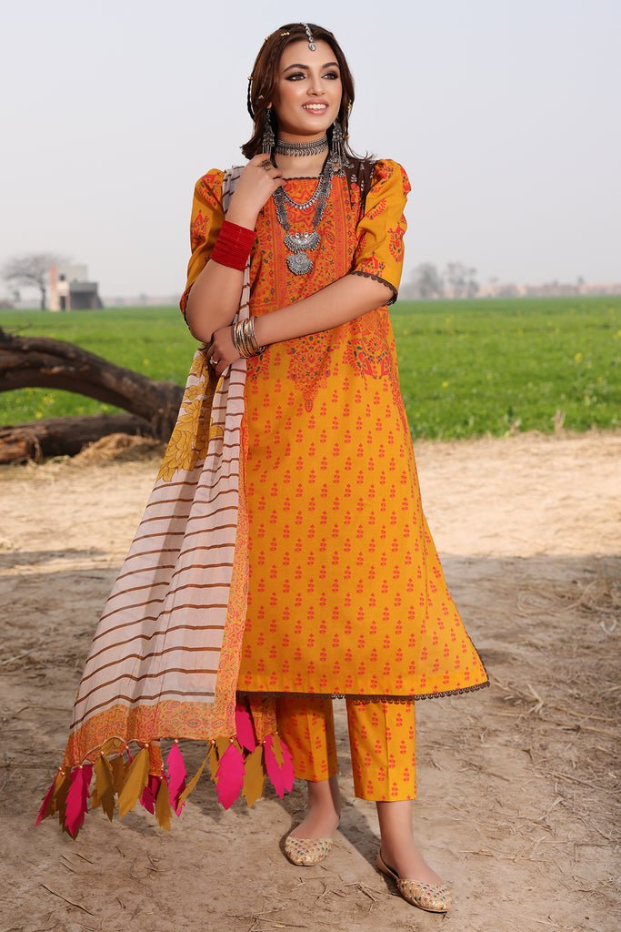 Charizma 3 Piece Printed Lawn Suit (SP4-02)