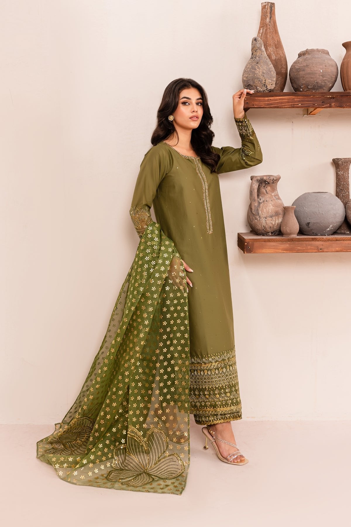 Batik 3Pc Embroidered Organza Suit (Ylva-3Pc)