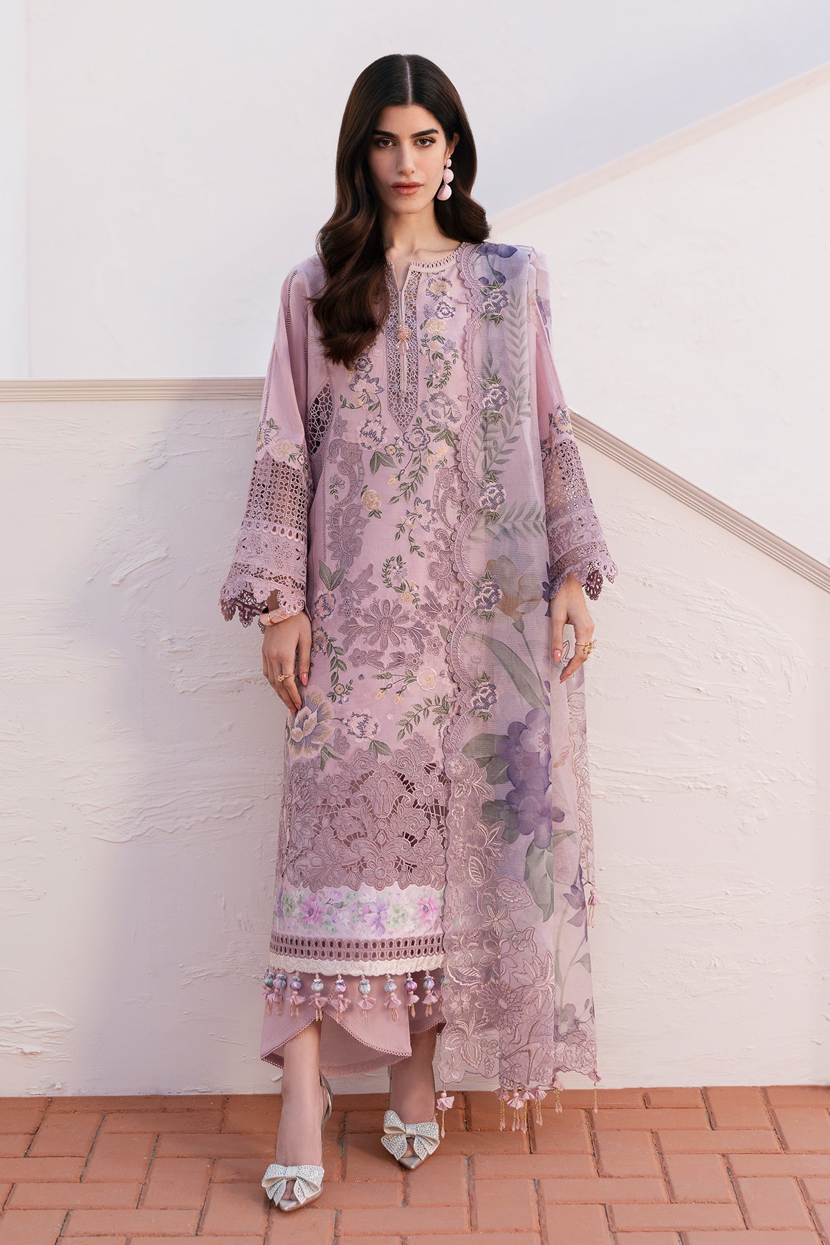 BAROQUE EMBROIDERED LAWN EL-D08 STITCHED