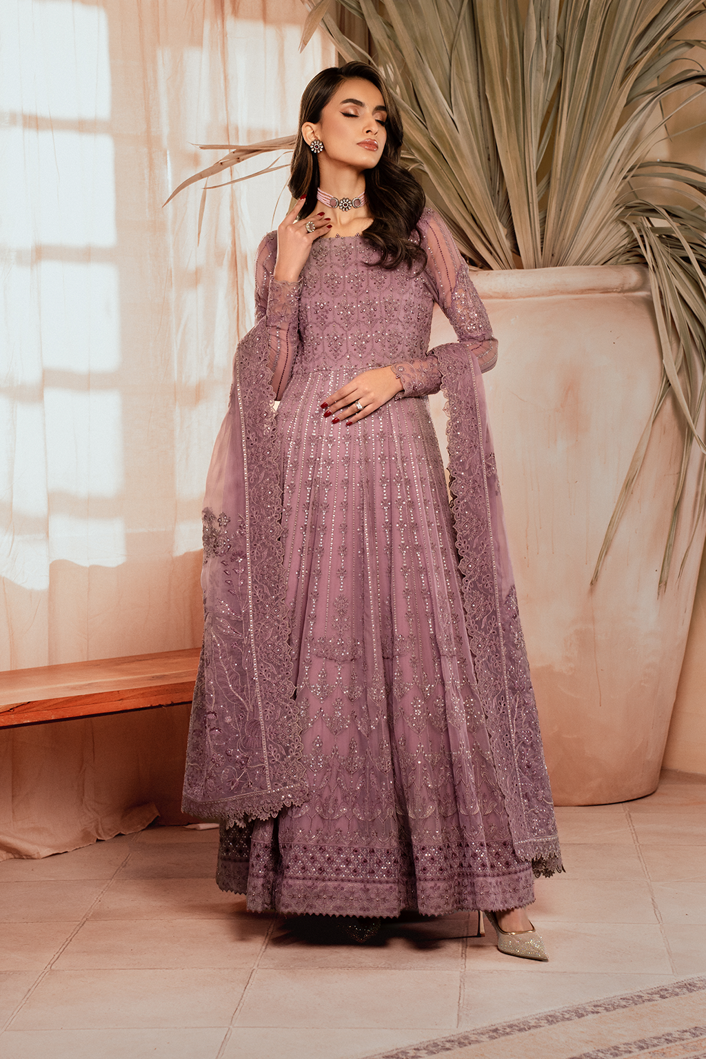 3 PIECE IZNIK EMBROIDERED CHIFFON SUIT (ICK-02)