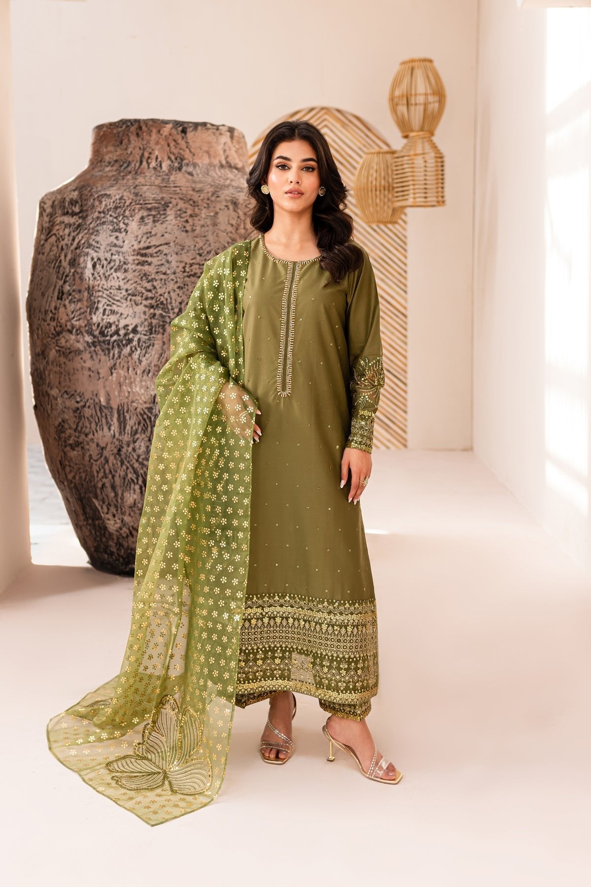 Batik 3Pc Embroidered Organza Suit (Ylva-3Pc)