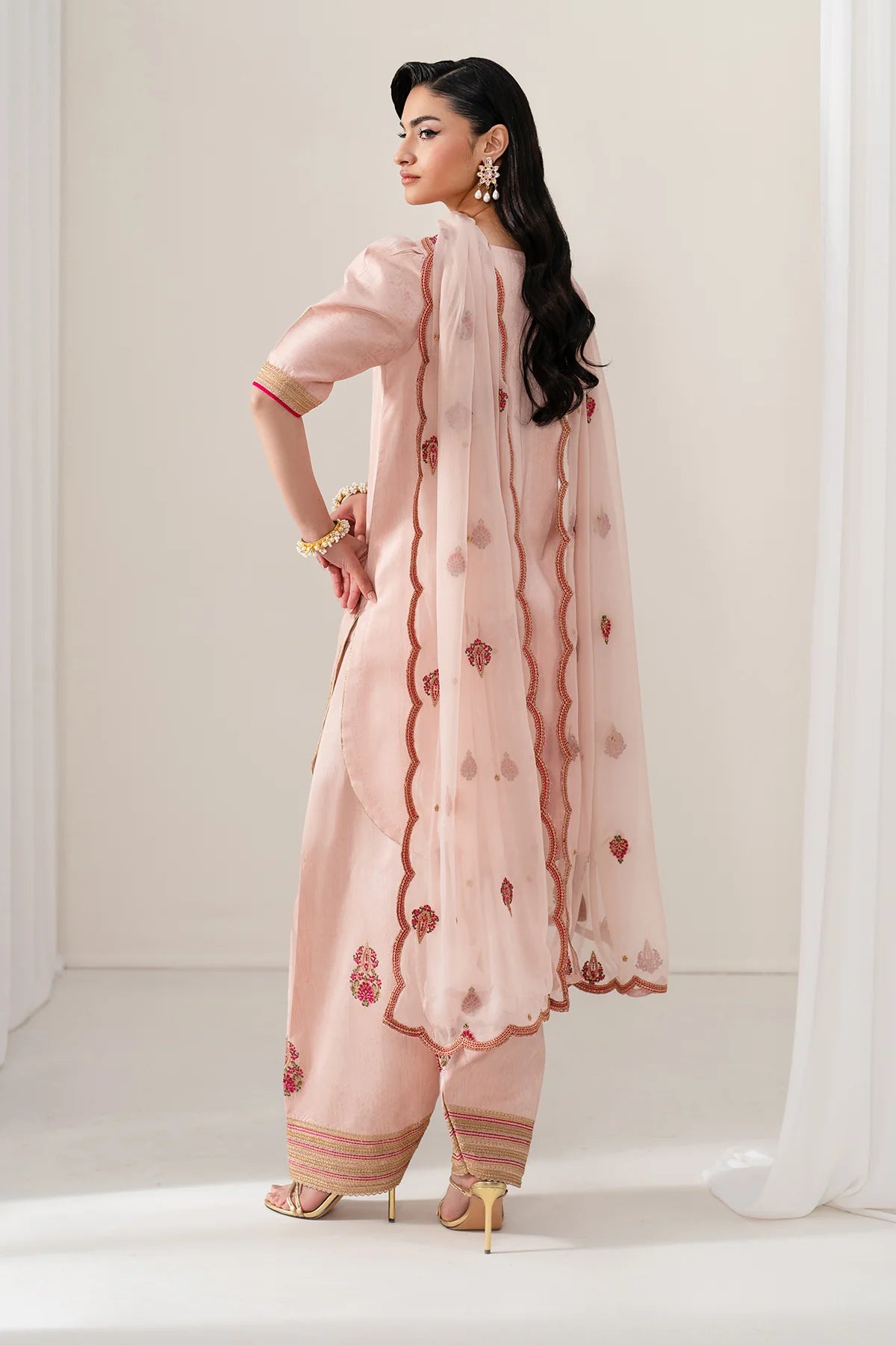 Baroque 3Pc Embroidered Raw Silk Suit UF-4136 gulbuy.com