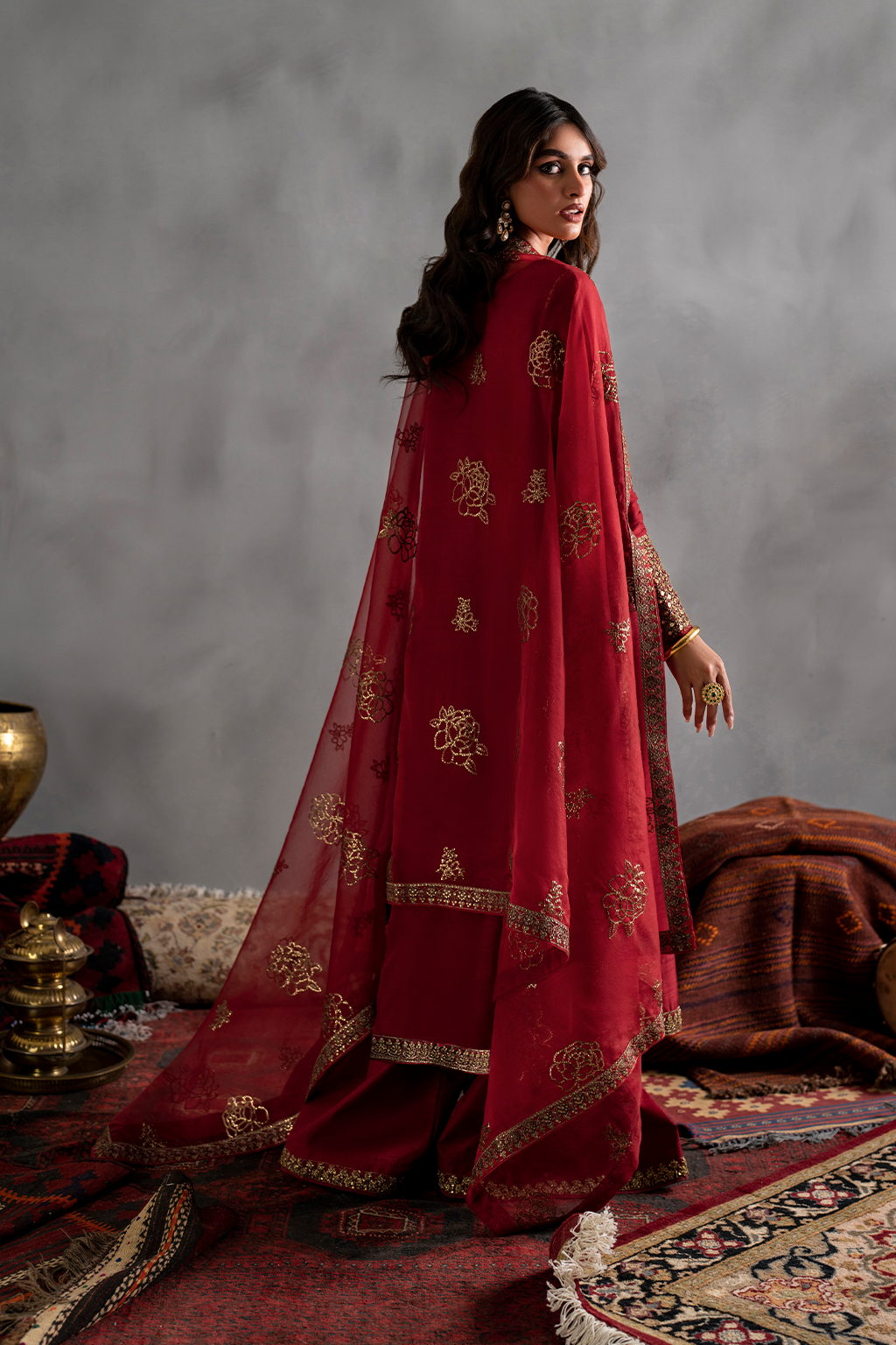 Iznik 3Pc Embroidered Dyed Raw Silk IRS-13 gulbuy.com