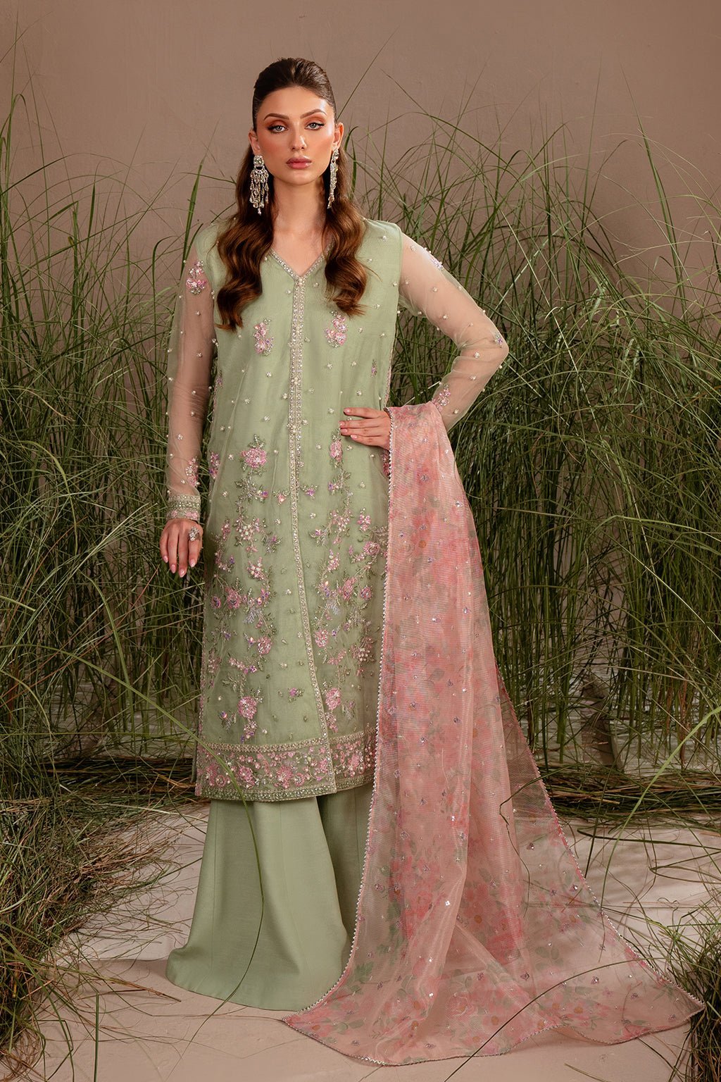 Vanya 3 Piece Raw Silk Organza Suit (BG-09)