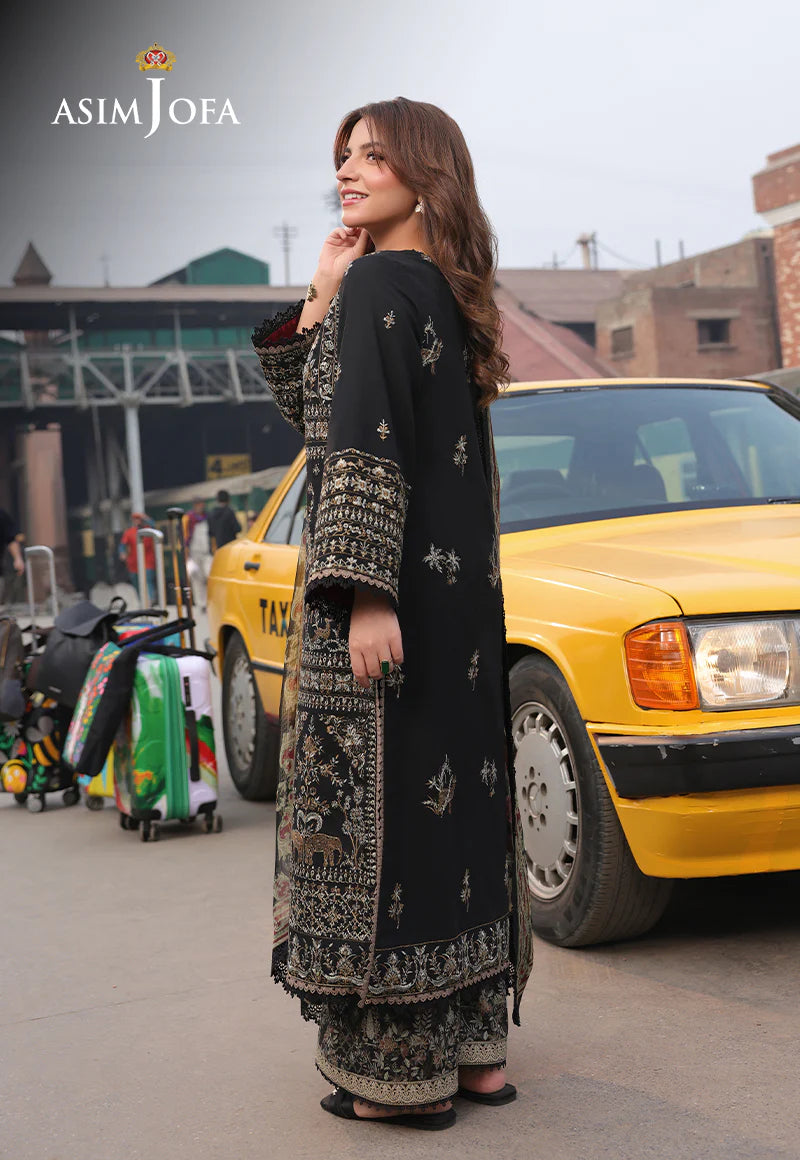 Asim Jofa 3Pc Embroidered Jacquard Suit AJUBU-01 gulbuy.com
