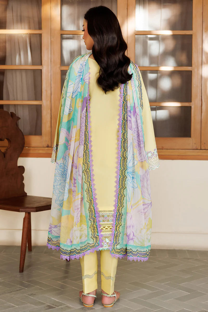 Farasha 3Pc Embroidered Lawn Suit Daisy Dreams gulbuy.com