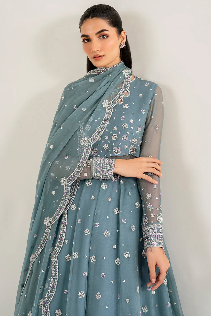 Farasha 3Pc Embroidered Chiffon Suit Aurora gulbuy.com