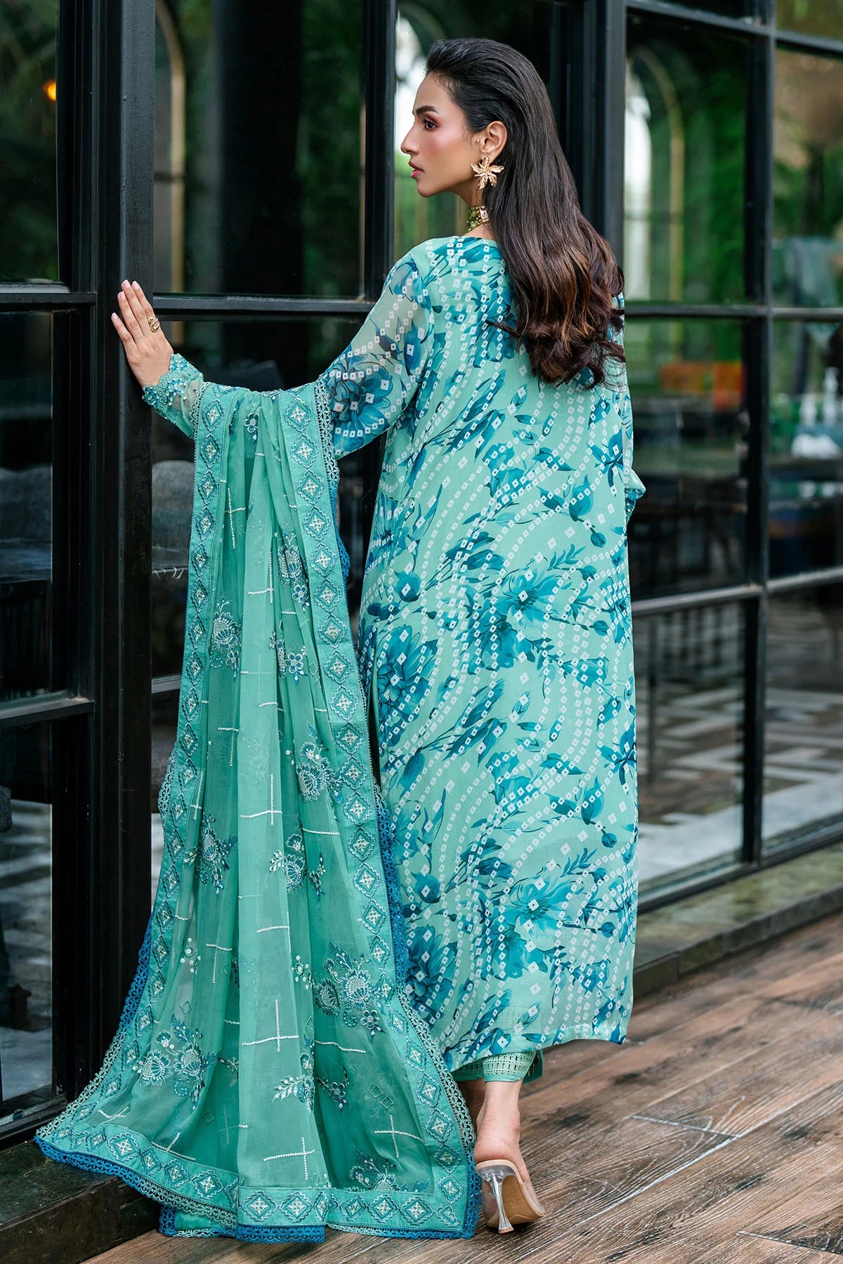 Nureh 3Pc Embroidered Chiffon Suit NU2-150 gulbuy.com