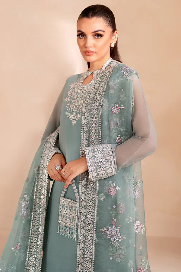 Farasha 3Pc Embroidered Chiffon Suit Aura gulbuy.com
