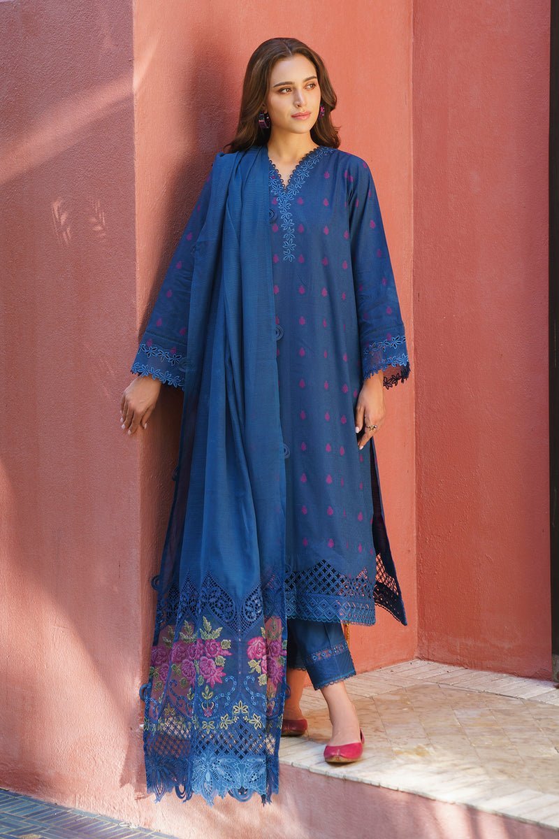 BAROQUE 3PC EMBROIDERED JACQUARD LAWN SUIT (BQU-UF-D571)