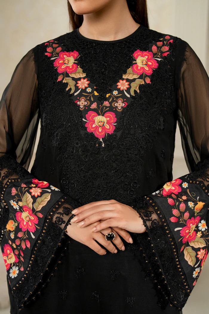 Baroque 3Pc Embroidered Chiffon Suit PR-1144 gulbuy.com
