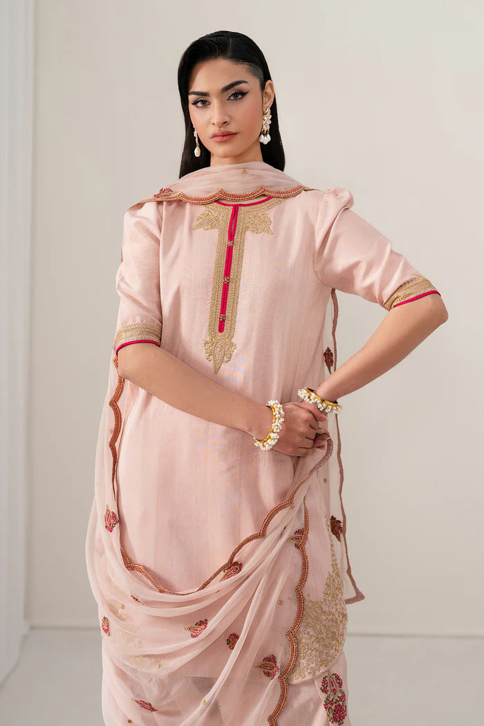 Baroque 3Pc Embroidered Raw Silk Suit UF-4136 gulbuy.com